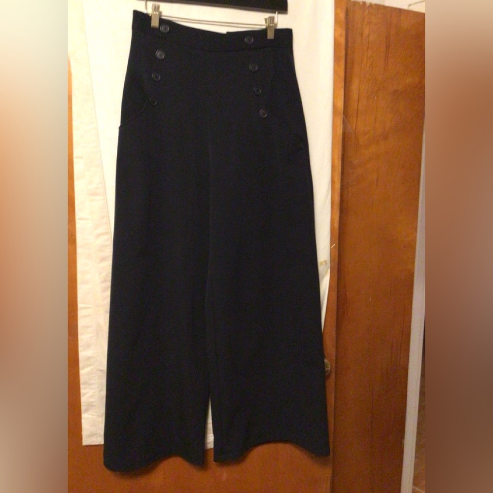 HELL BUNNY Designed in England wide leg 90’s boho pants SZ S #travel # resort